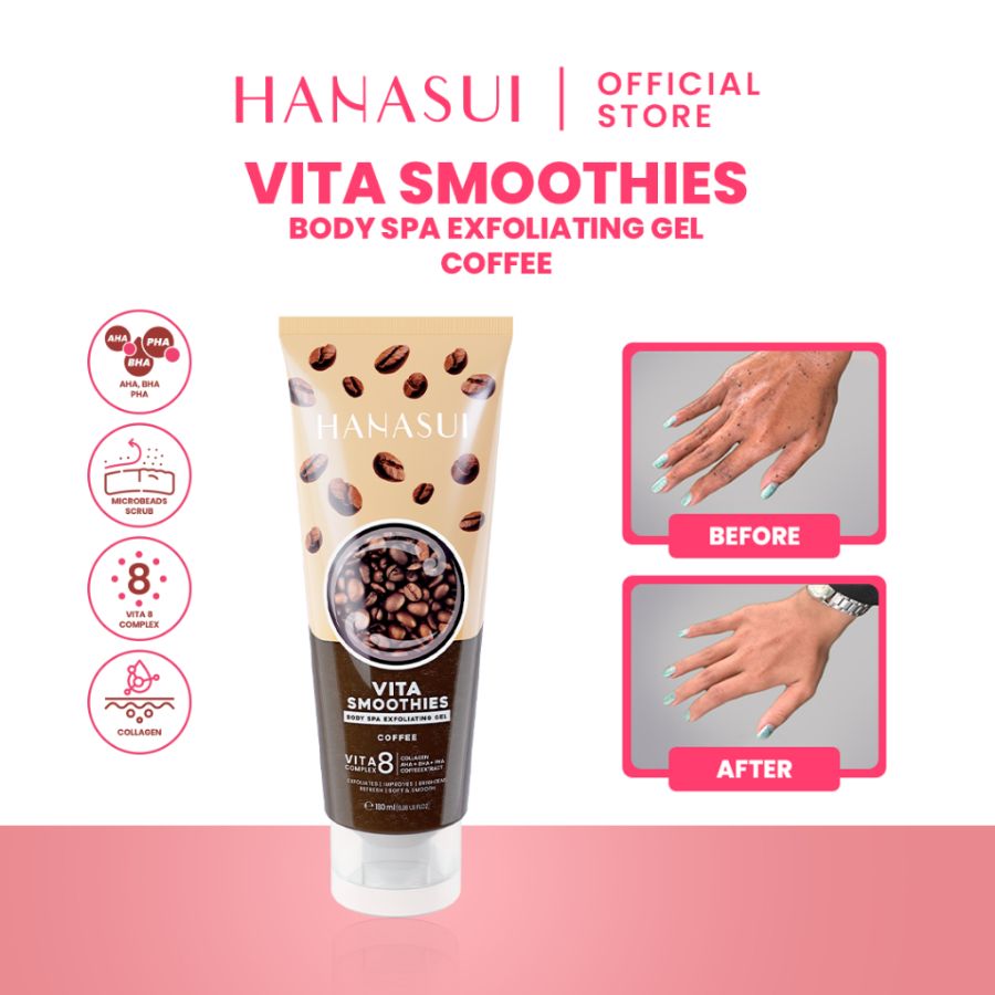 Hanasui Vita Smoothies Body Spa Exfoliating Gel 180ml - Coffee