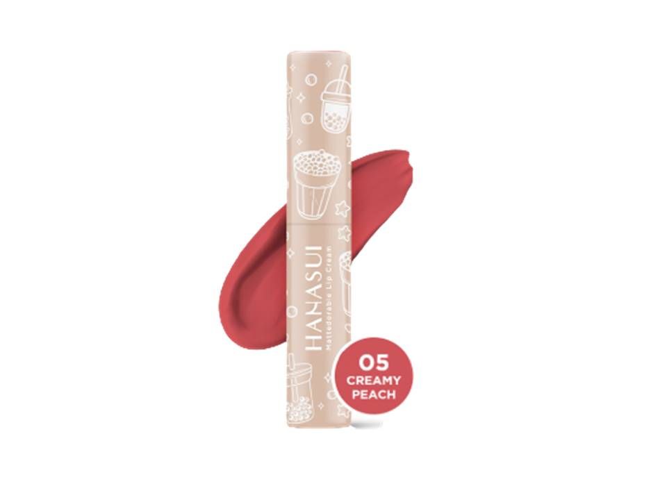 Hanasui Mattedorable Lip Cream Boba Edition No.05 Creamy Peach