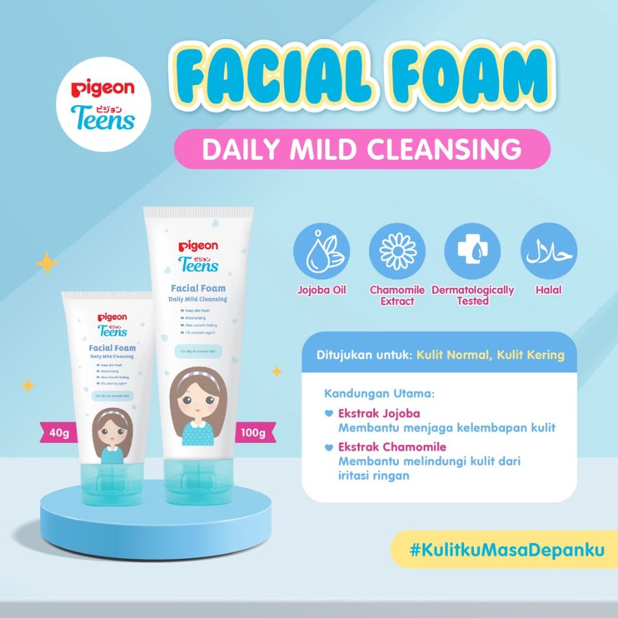Pigeon Teens Facial Foam Daily Mild Cleansing 40gr
