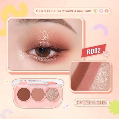 Pinkflash 3 Pan Eyeshadow Palette E23 No.RD02