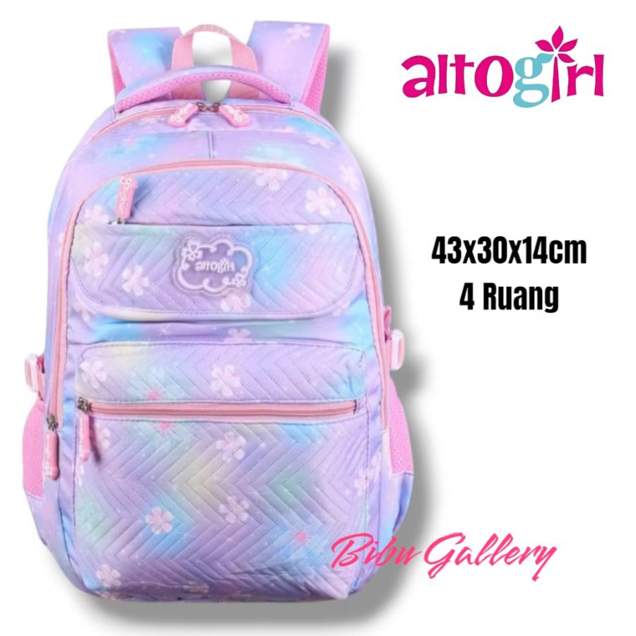 Tas Ransel Backpack Sekolah Anak Perempuan Alto Girl Original Bright Flowers