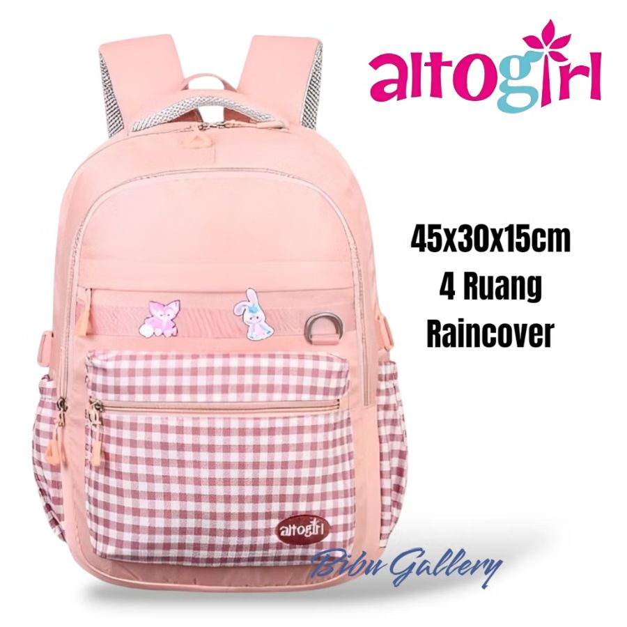 Tas Ransel Backpack Sekolah Anak Perempuan Alto Girl Original Plaid 73110