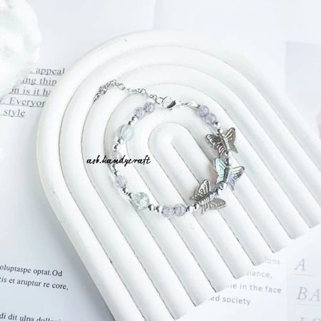Gelang Manik Manik Black Kombinasi Premium Kupu Mote Premium