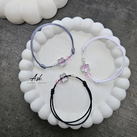 Gelang Manik Kombinasi Ring Flower and Kombain - Abu