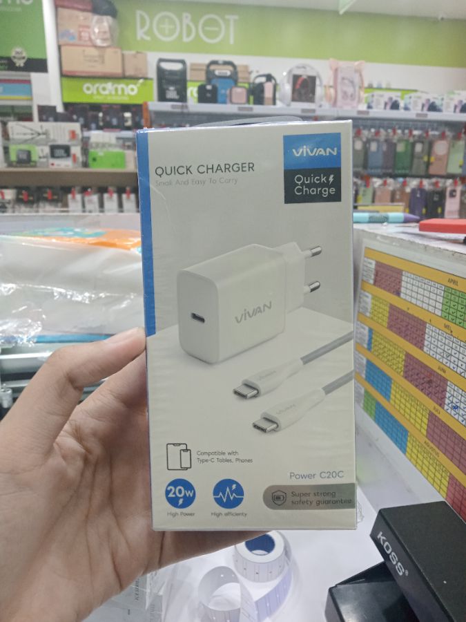 Travel Charger/VIVAN POWER C20C/TYPE-C TO TYPE-C/20W