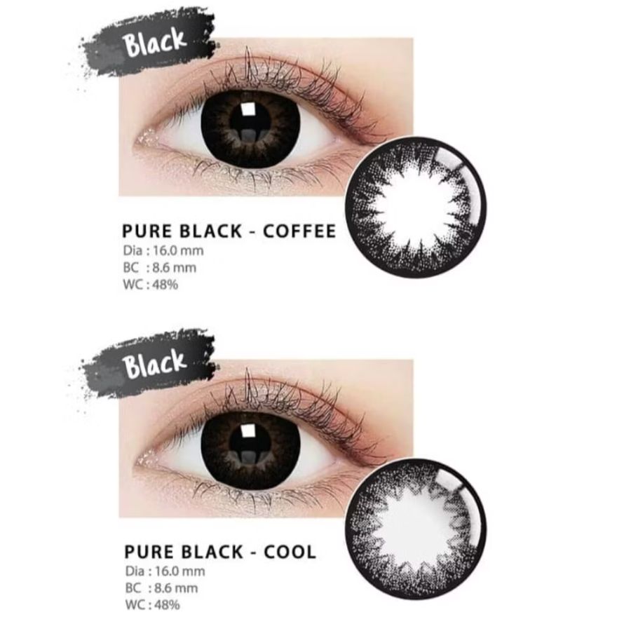 Pure Black Softlens Normal By Iris - Pure Coffee Black - 16mm