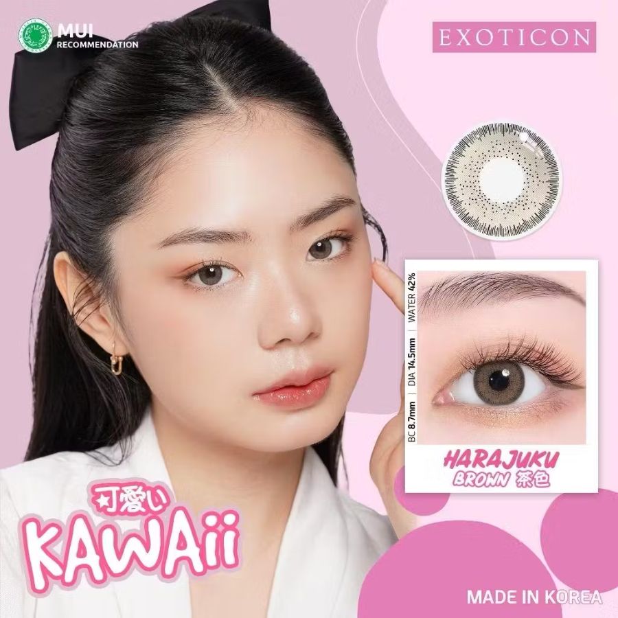 Kawaii Softlens Normal By Exoticon - Harajuku Brown - 14.5mm 