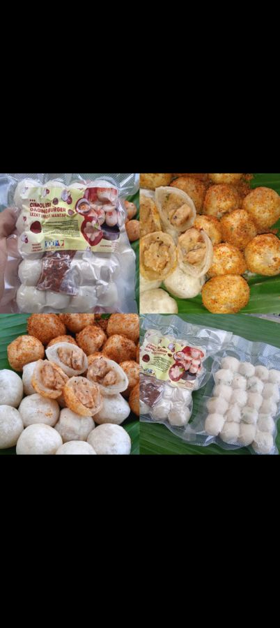 Cimol isi daging burger/moza