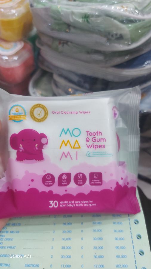 Momami tooth & gum wipes 30s