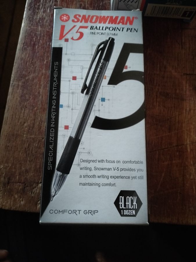 Pena Snowman v5 0.7mm warna hitam