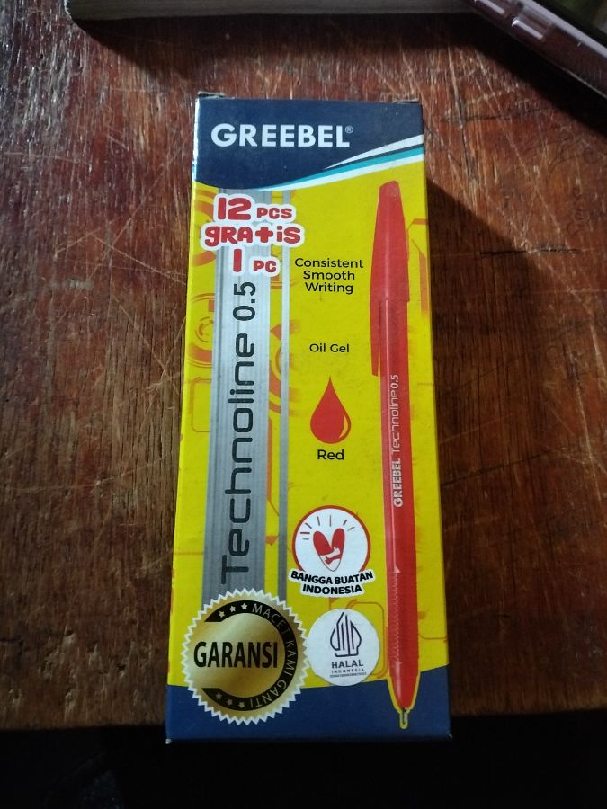 Pena grebel technoline 0.5mm warna merah
