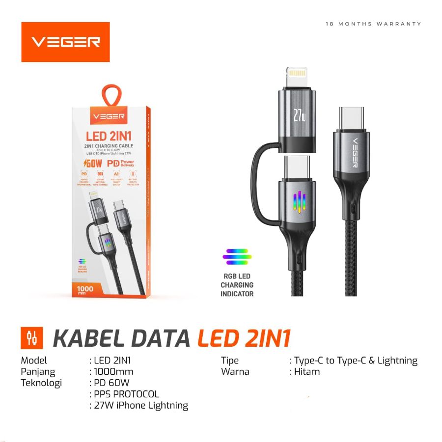 Kabel Veger 2in1 100W CCL