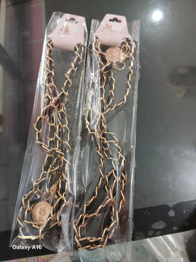 Belt Hitam Rantai Gold