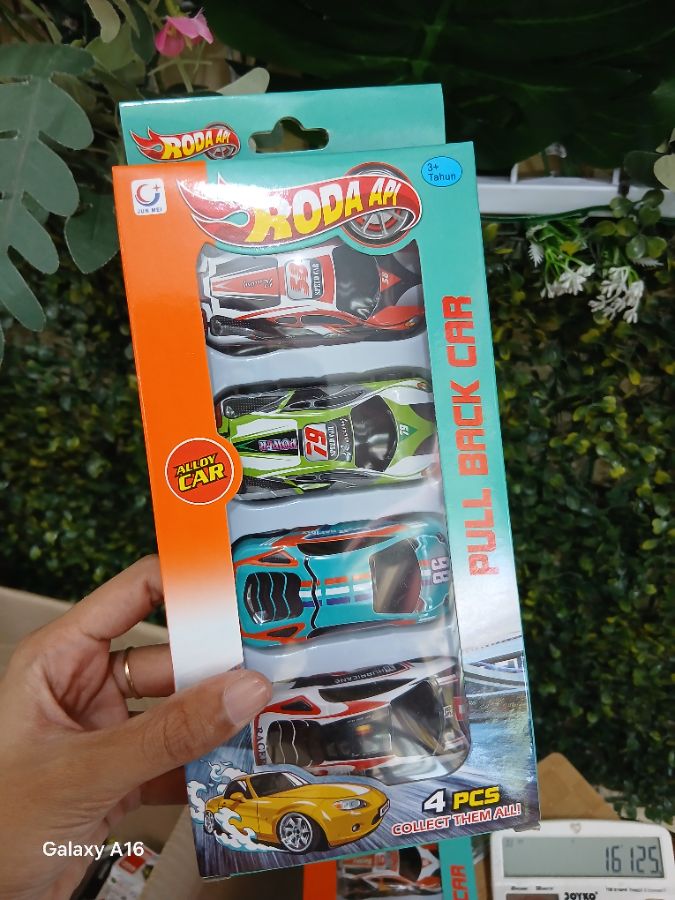 Omega - Mainan Pull Back Metal Car 7.5 GTR 4pcs/set 7788 - Mix - Kecil