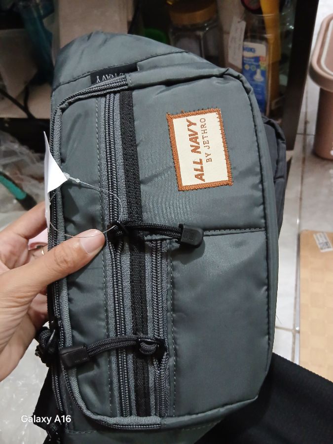 Tas Sling Bag Cowo All Navy By Jethro 