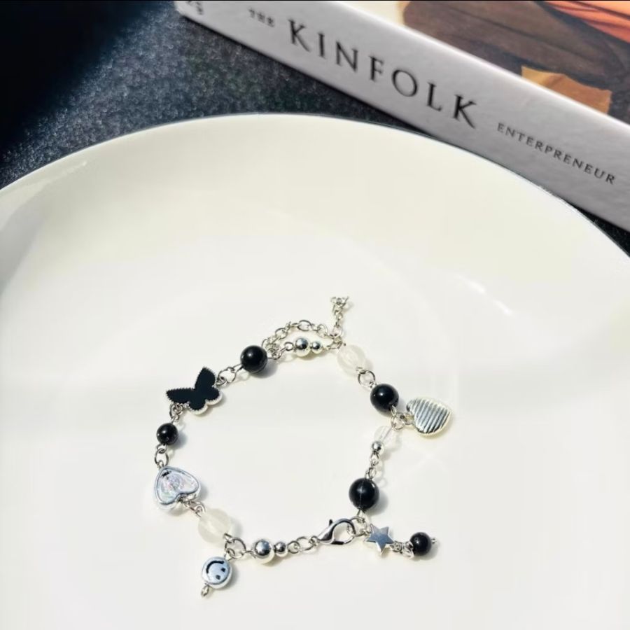 Gelang Manik Manik - Butterfly and Love Hitam