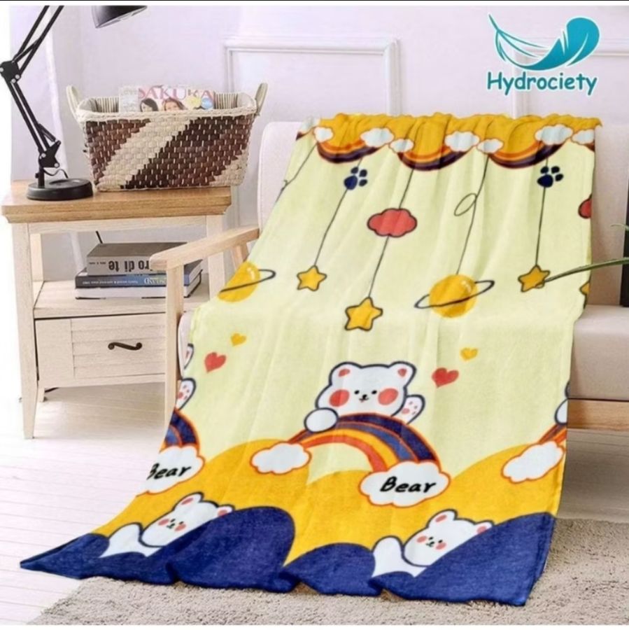 Selimut Bulu Karakter 120x170 - White Bear