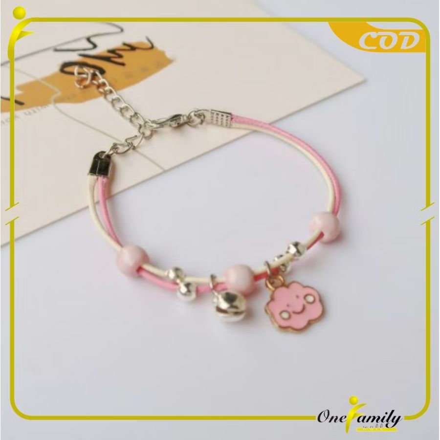 Gelang Tali Serut - Awan Pink