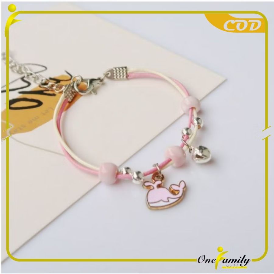 Gelang Tali Serut - Paus Pink