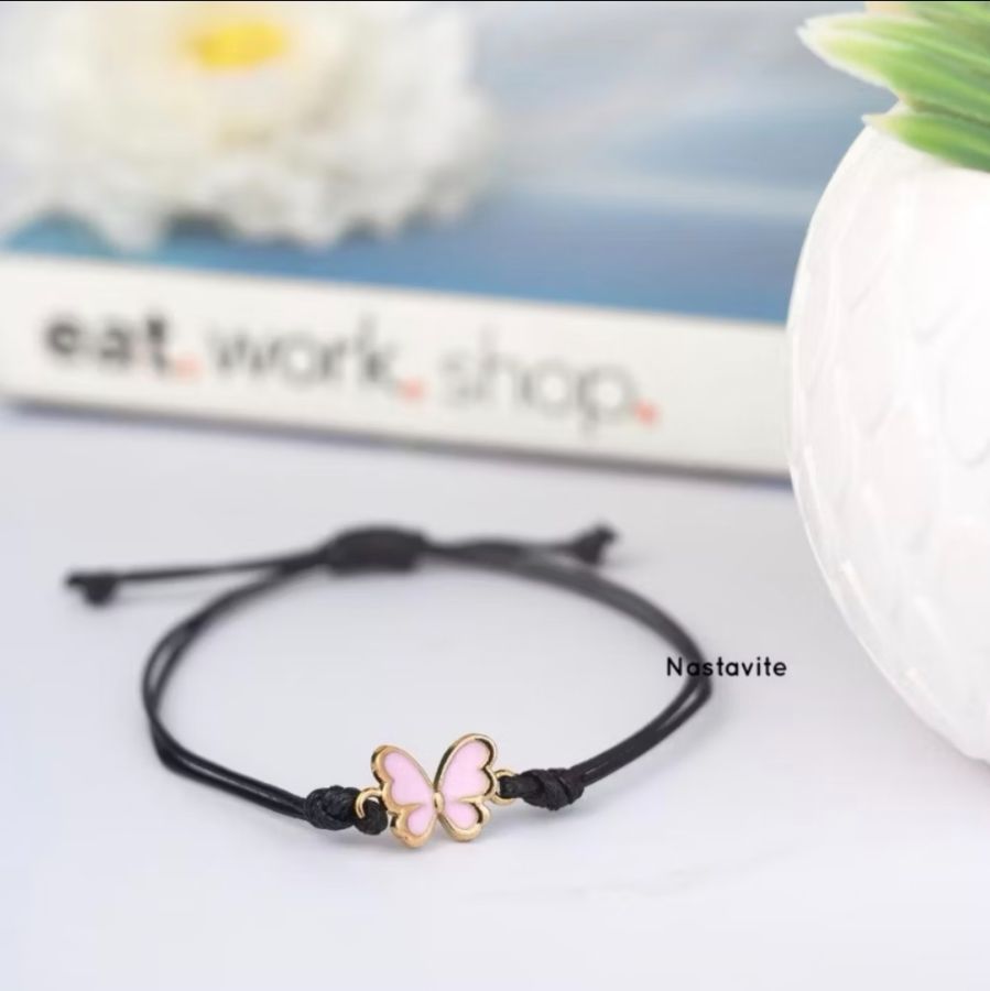 Gelang Tali Kupu Kupu - Pink