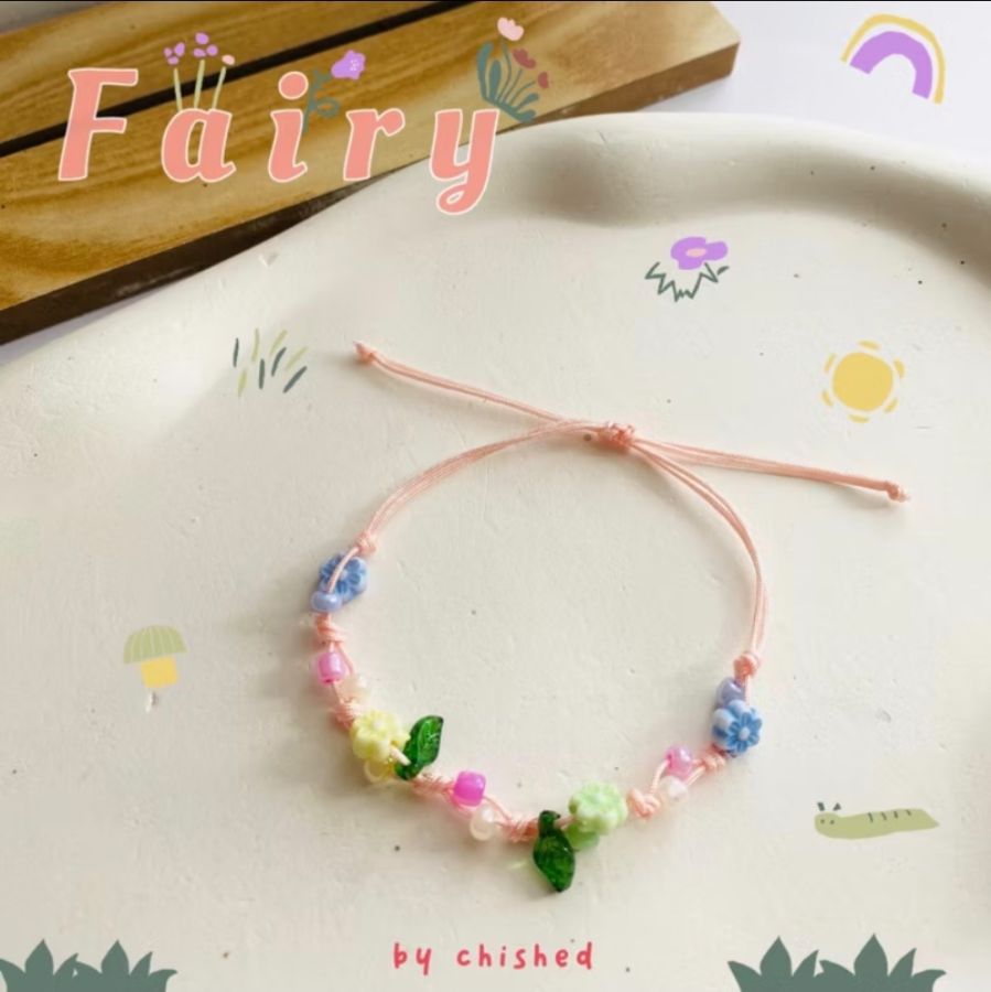 Gelang Serut Daun - Cream