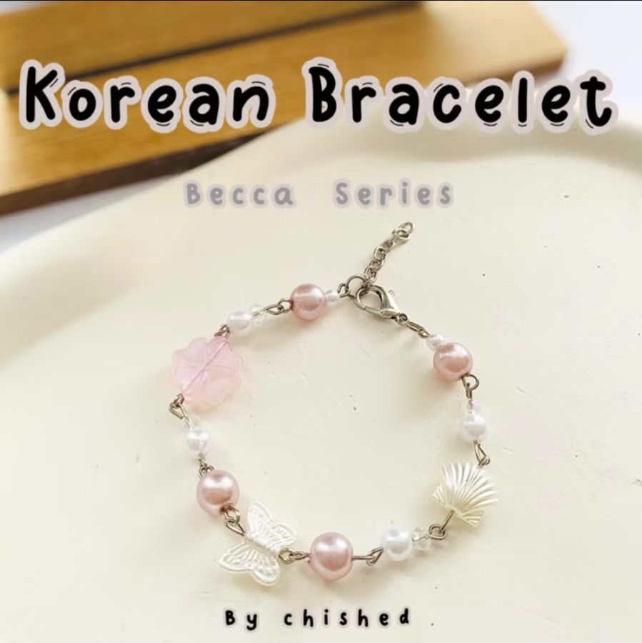 Gelang Manik Manik - Pink