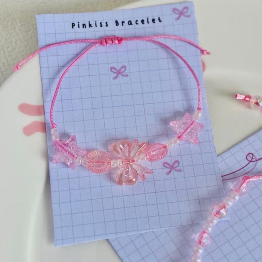 Gelang Serut Pita - Pink