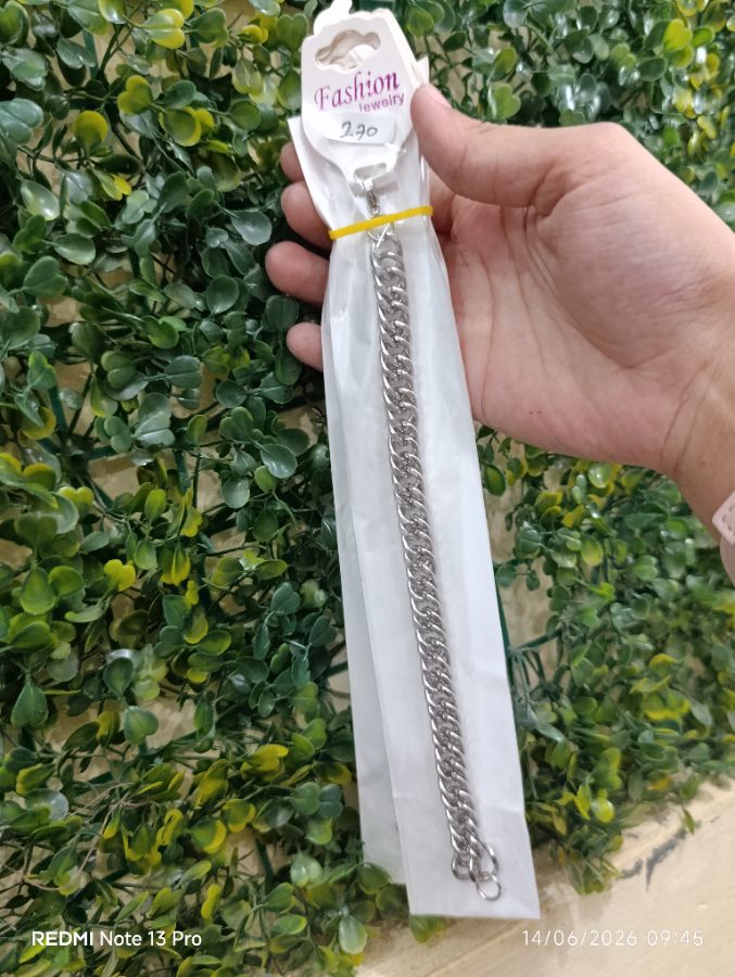 Gelang Rantai Silver Cowok - Sedang