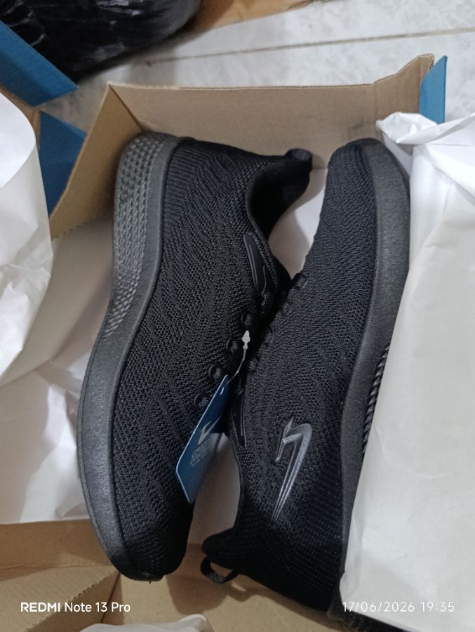 THOMAS - Sepatu Sekolah Hitam Putih - 36