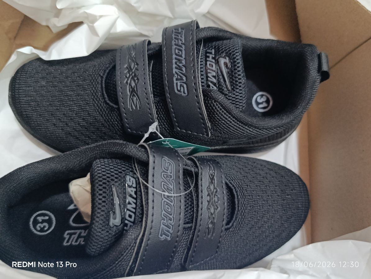 THOMAS - Sepatu Sekolah Hitam Size - 33