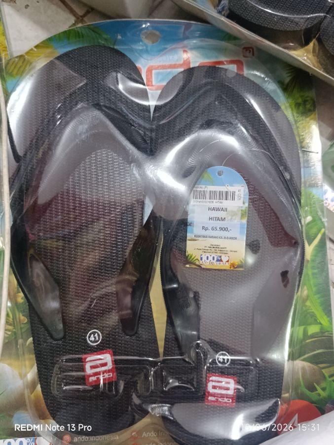 Ando Hawai - Sendal Jepit Pria Dewasa - Size 40