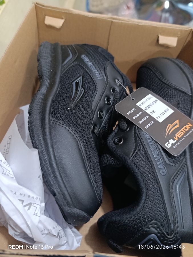 GALVESTON - Sepatu Sekolah Hitam - Size 36