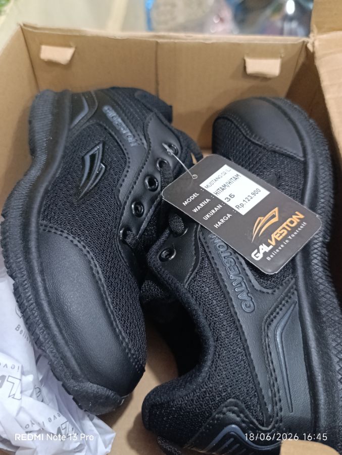 GALVESTON - Sepatu Sekolah Hitam - Size 38