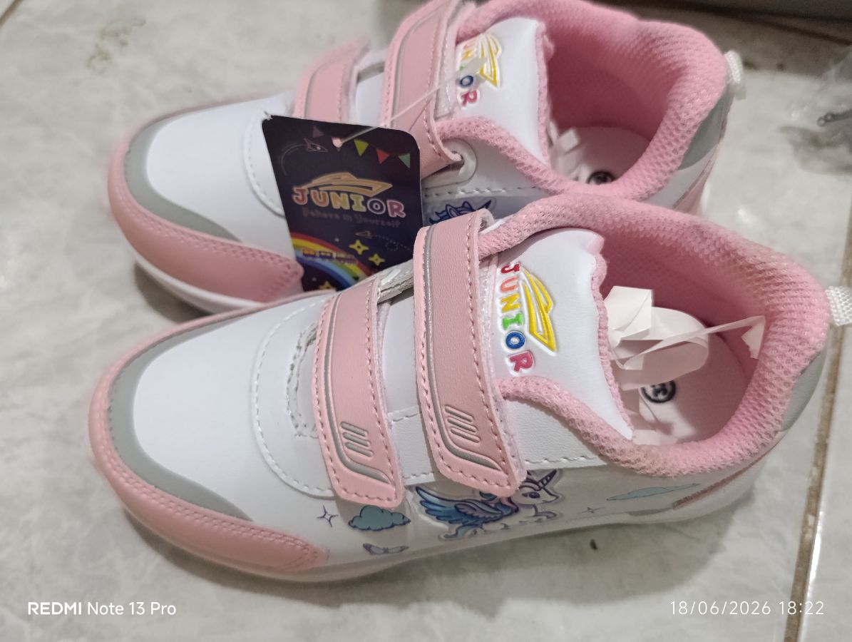JUNIOR - Sepatu Anak Pink Putih - Size 29