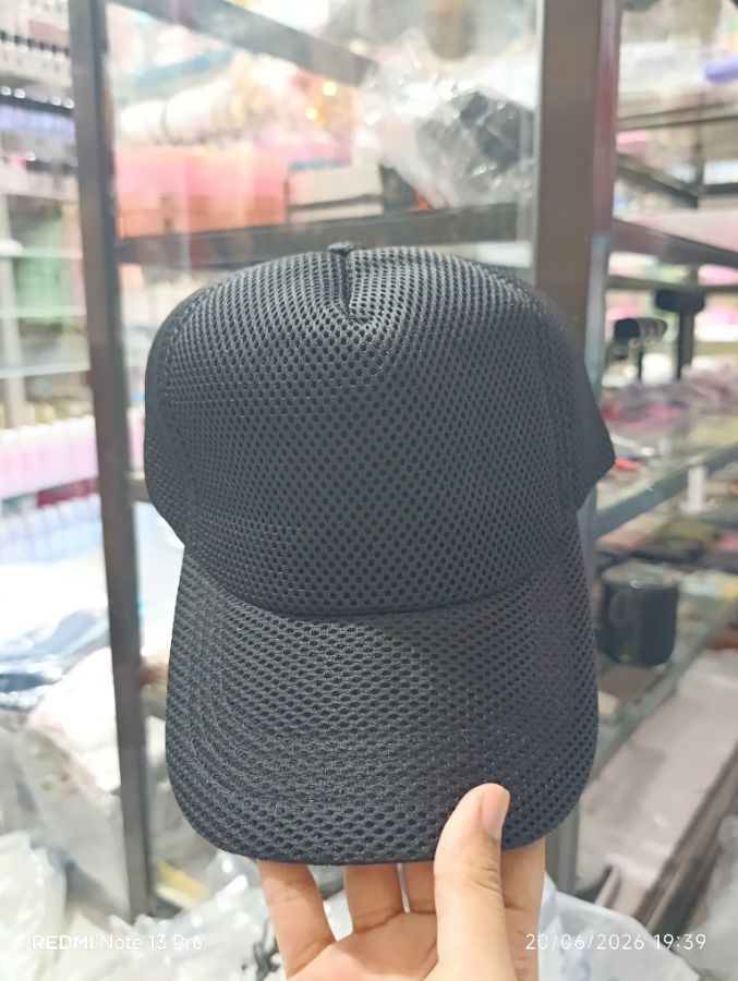 Topi Polos Mesh Hitam