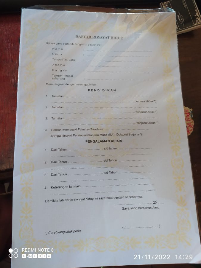 Daftar Riwayat Hidup