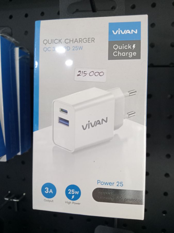 Adaptor/VIVAN POWER 25W/1USB+1TYPE-C