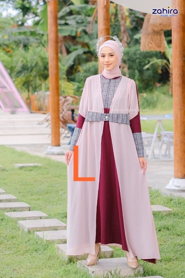 Gamis zahira pesona merah mom L