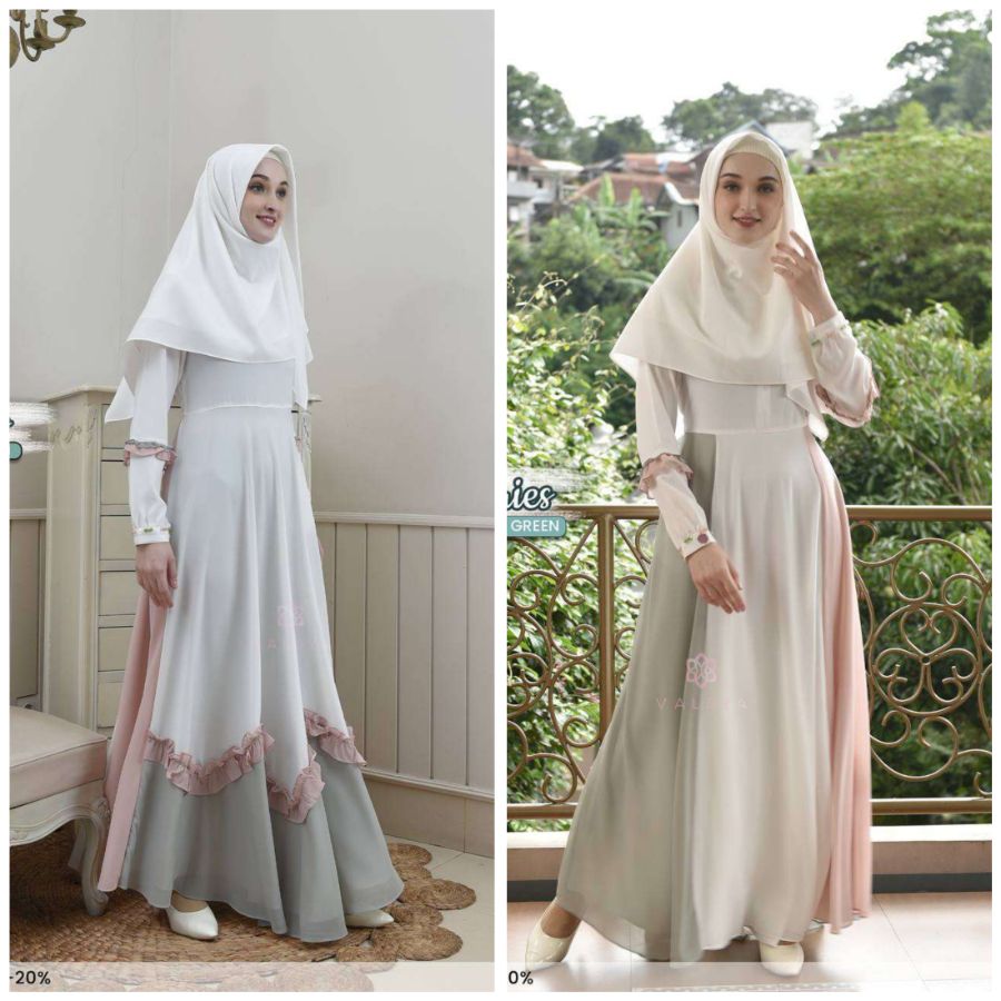 Gamis valdya dzakiya natural green mom M manik