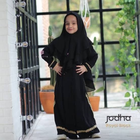 Gamis valdya jodha black kids S