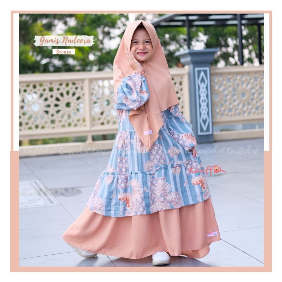 Gamis kaaffah nadeera  Bronze xl