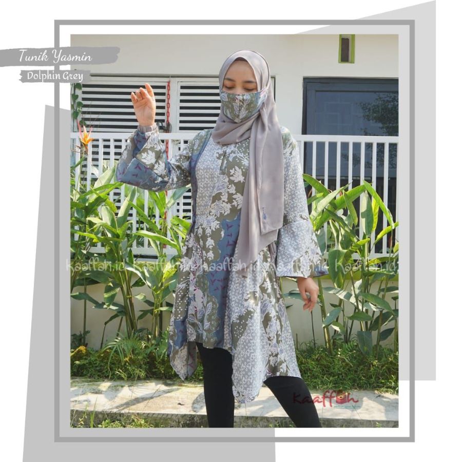Tunik kaaffah yasmin dholpin grey mom L