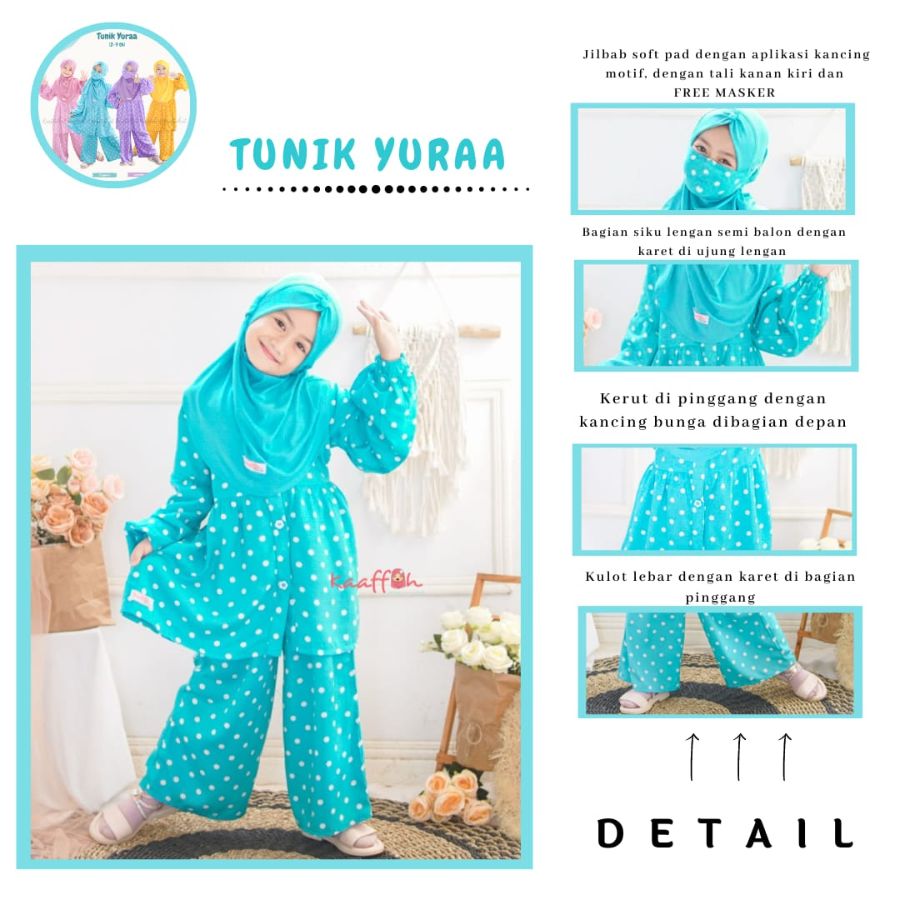 Tunik kaaffah yuraa turquoise