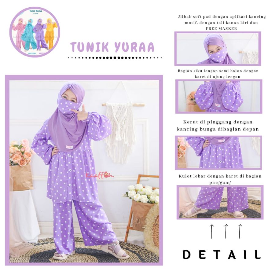 Tunik kaaffah yuraa lavender