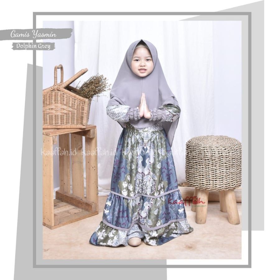 Gamis kaaffah yasmin dholpin grey