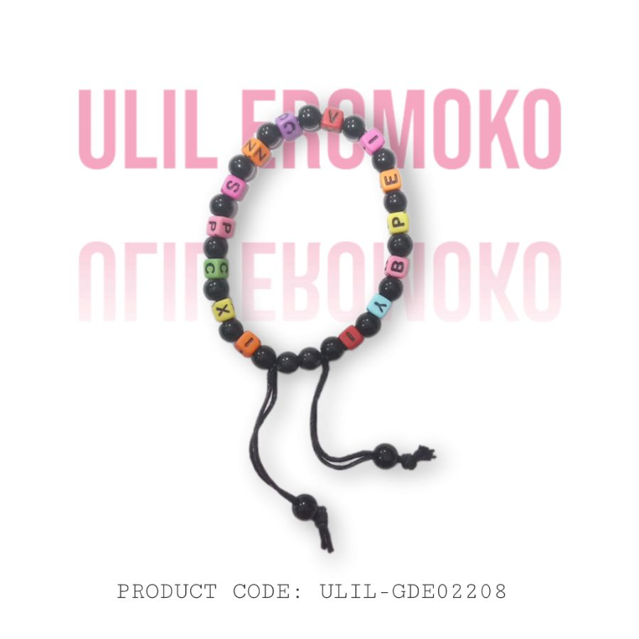 GELANG DEWASA TALI MOTE HURUF RAINBOW