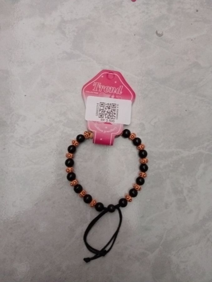 GELANG DEWASA TALI MOTE KAYU HITAM COKELAT MOTIF
