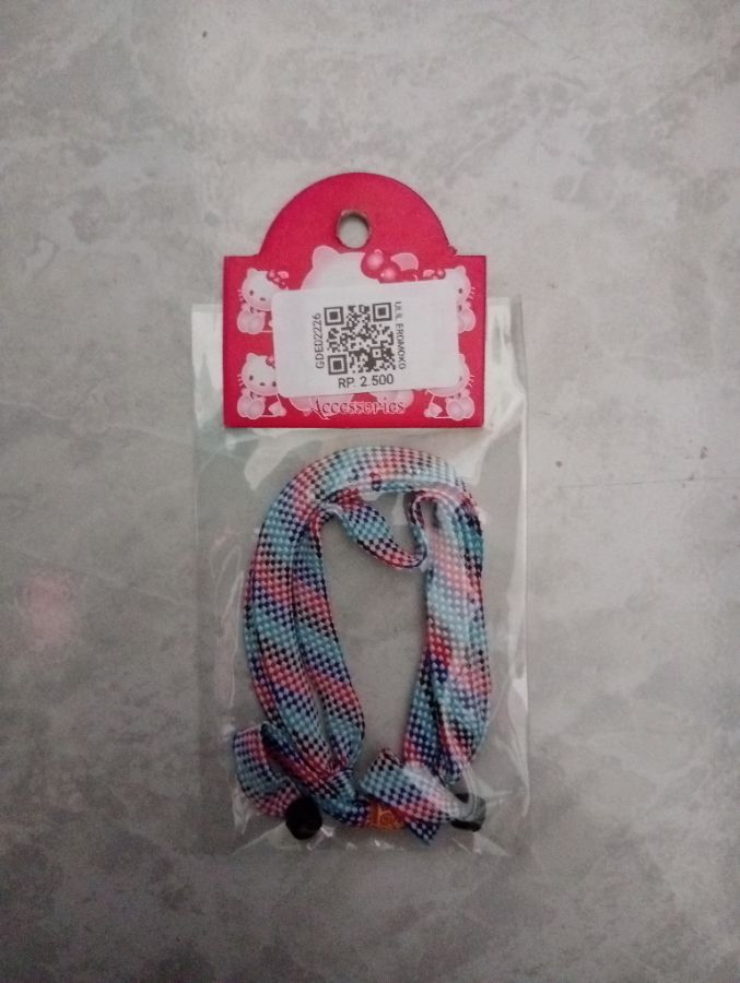 GELANG DEWASA TALI STRIP MIRING BIRU UNGGU MERAH