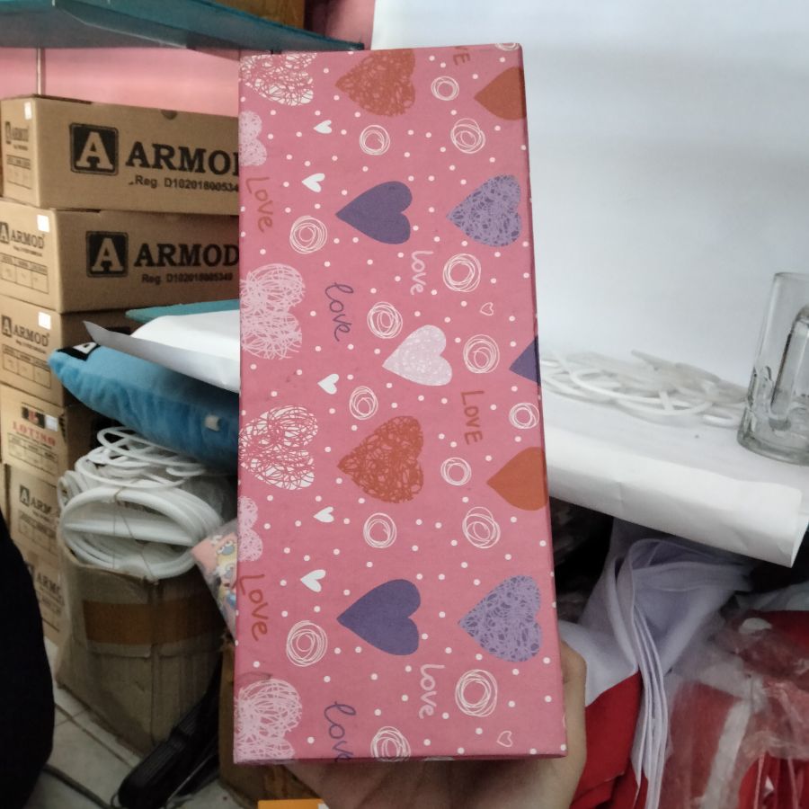 BOX KADO 25X10X6 CM/ MOTIF PINK LOVE