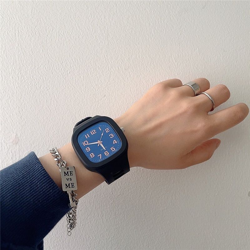  Jam Tangan Wanita A0200 Net Red Square Watch Variasi: hitam